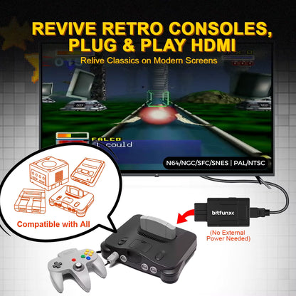 Bitfunx Mini HDMI Adapter for N64 / SNES / GameCube 